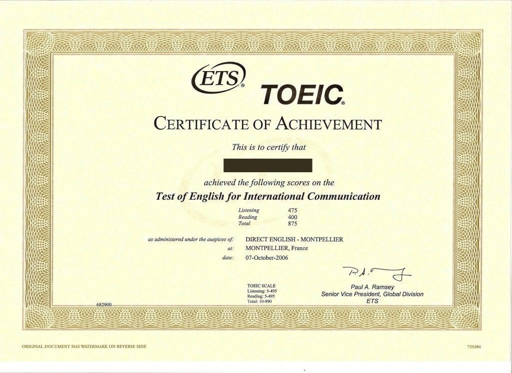 Certificación TOEIC 